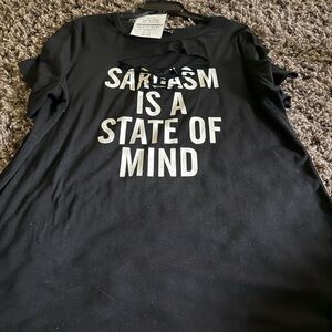 YOINS Black Tee with Inspirational Print